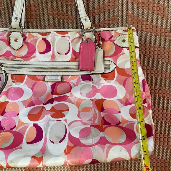 Coach Y2K Daisy Kaleidoscope Print Emma Tote Bag Pink White Large Shoulder Bag - Picture 11 of 16